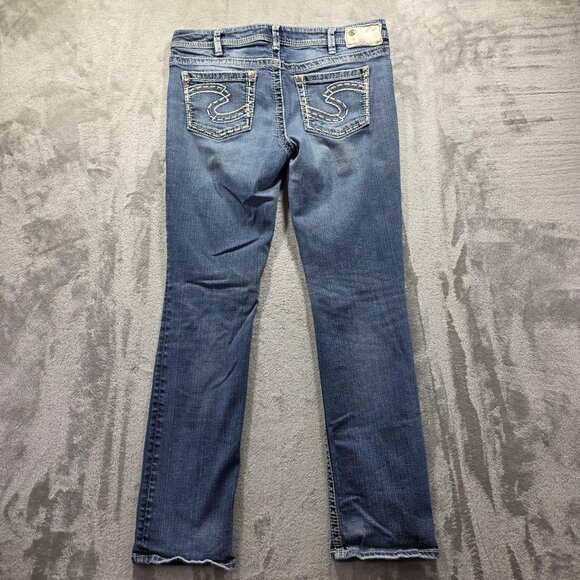 Silver Jeans Co Jeans Womens 32x33 Aiko Baby Boot Stretch Embroidery Bootcut - Picture 2 of 11